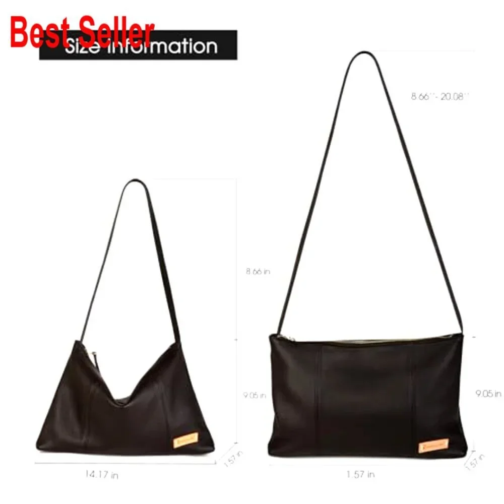 Full Grain Leather Dumpling Bag Crossbody Hobo Shoulder Bag